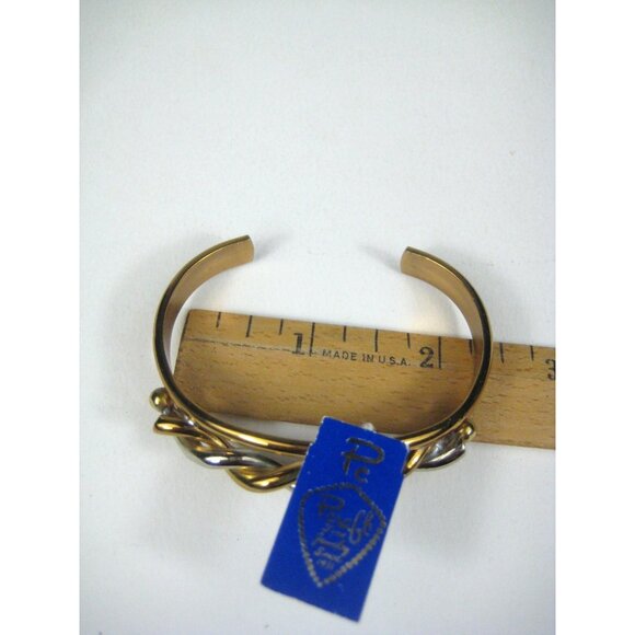 Pcraft Jewelry Gold Tone Silver Tone Twisted Cuff Bracelet Tag Two Tone - Picture 5 of 7